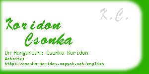 koridon csonka business card